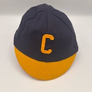 Vintage Clarion Cap Newsboy Hat 1950s College Brim Blue Yellow